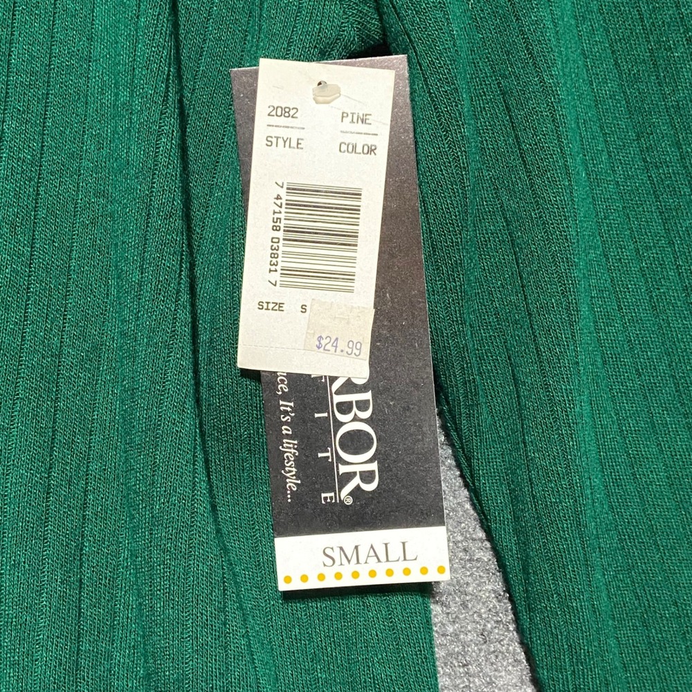 Sag Harbor Petite 3pc Cardigan Striped Top Skirt Set Pine Green Vintage NWT S/M - Picture 4 of 16
